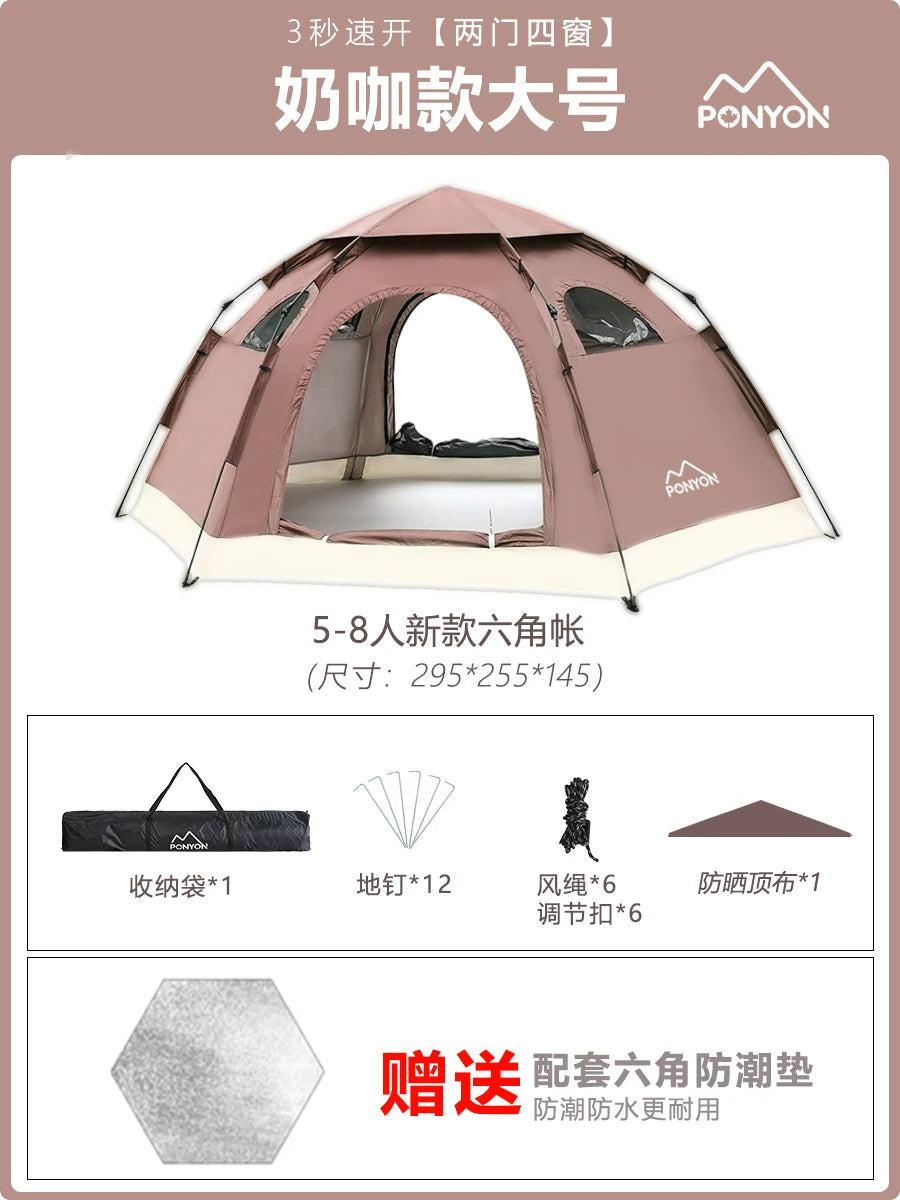 Waterproof Camping Tent Zipper Yurt Quickly Hiking Beach Tent Ultralight Stakes Outdoor Garden Party Organizer Luifel Beach Bag