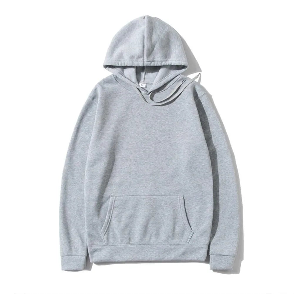 Autumn fashion loose tops solid colour hooded polyester men's sweatshirt simple casual