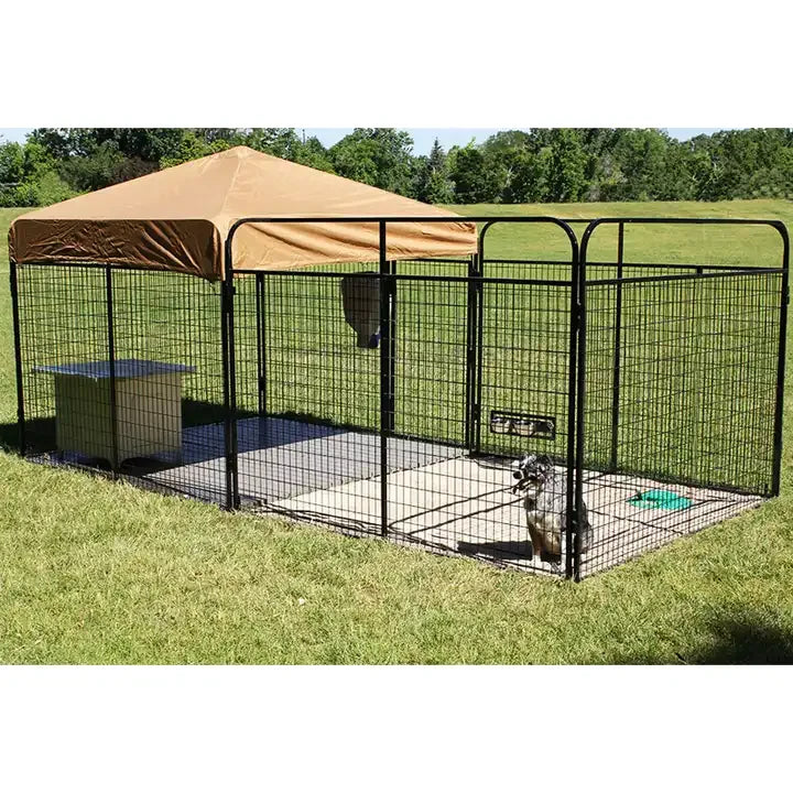 18' X 18' Ultimate Kennel with Cozy Nook (Galvanized) Dog Kennel Fence