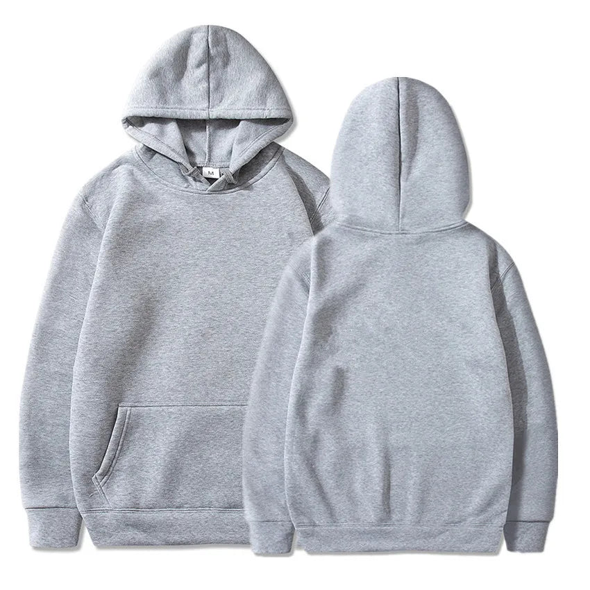 Autumn fashion loose tops solid colour hooded polyester men's sweatshirt simple casual