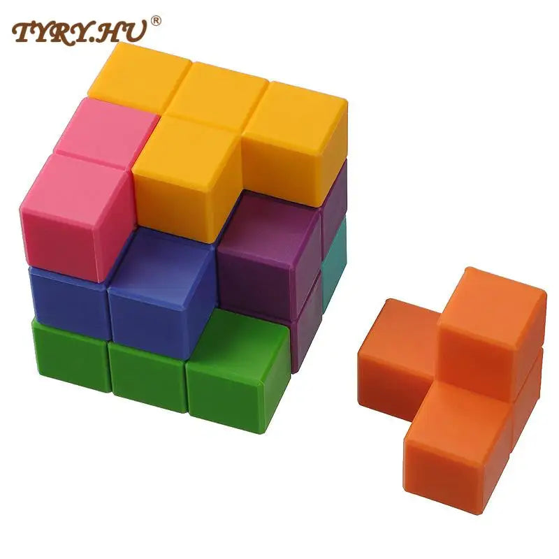 1set 3x3x3 Silicone Building Block Baby Silicone Teether Geometric Square Soft Block Folding Educational Game Toys For Kids Gift