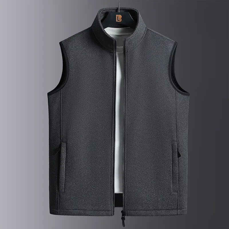 2024 Fashion Plus Size Male Warm Waistcoat Fleece Vest Men's Lamb Cashmere Warm Sleeveless Coat Men Brand Clothing Winter Vest