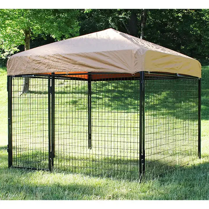 18' X 18' Ultimate Kennel with Cozy Nook (Galvanized) Dog Kennel Fence