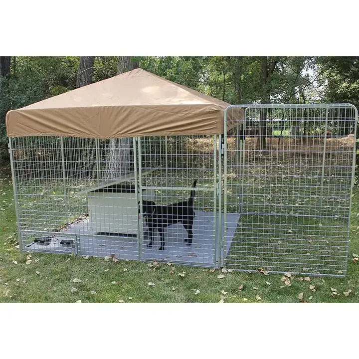 18' X 18' Ultimate Kennel with Cozy Nook (Galvanized) Dog Kennel Fence